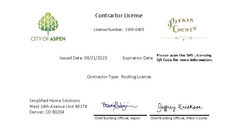 City of Aspen - Contractor License